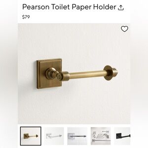 New Pottery Barn Pearsons tumbled gold Toilet Paper Holder
